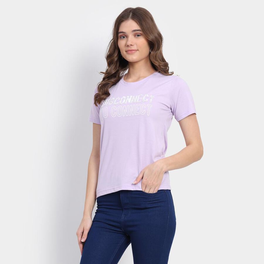 Ladies' Cotton T-Shirt, Lilac, large image number null